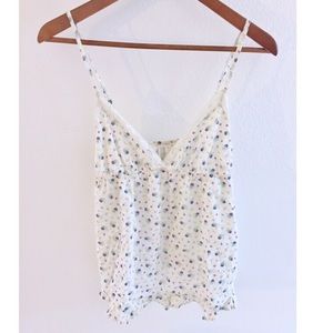 Romantic Bluebell Cotton Floral Lace Ruffle Cami